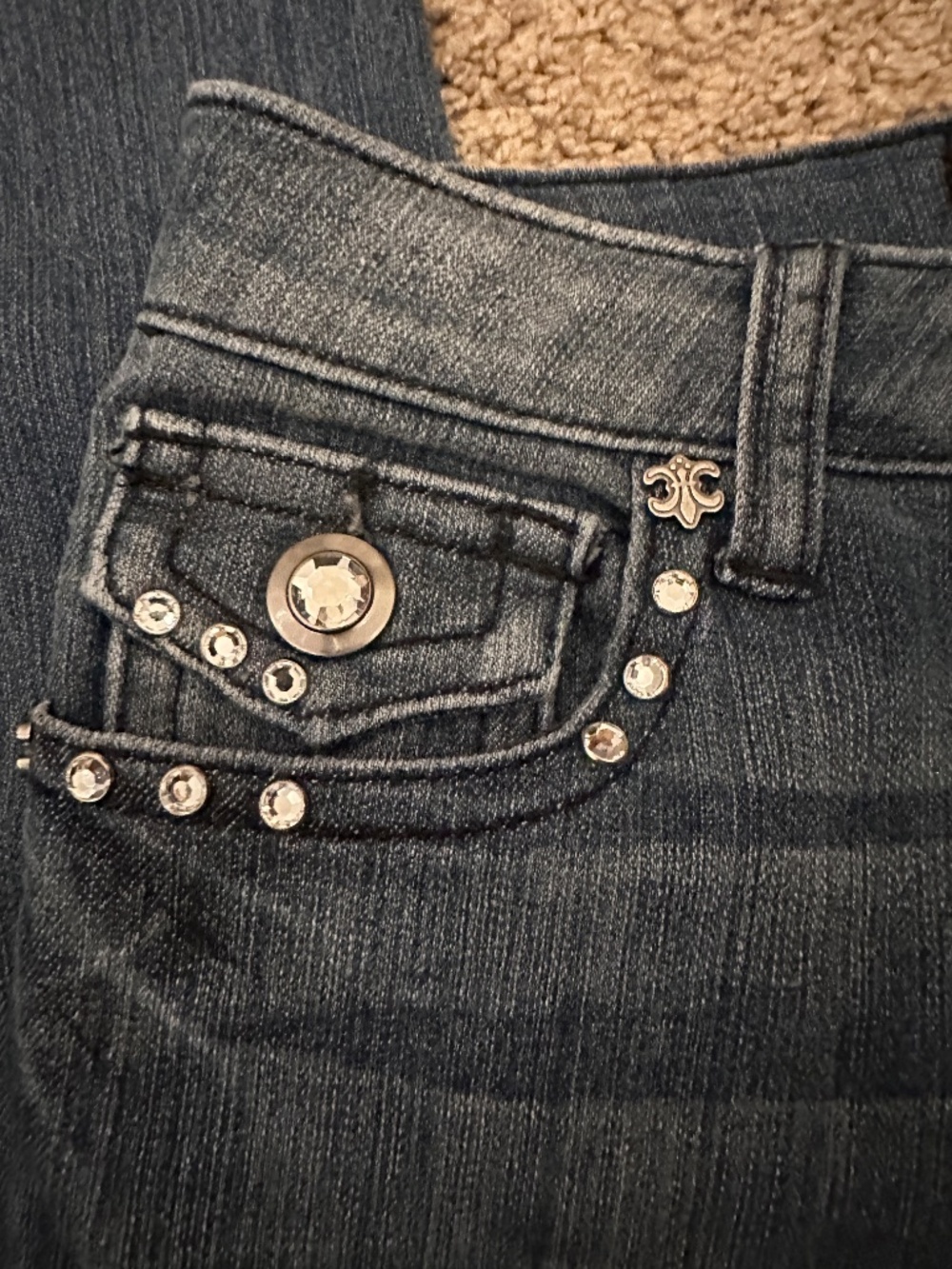 Y2K Rhinestone Bootcut Jeans - Picture 2 of 7